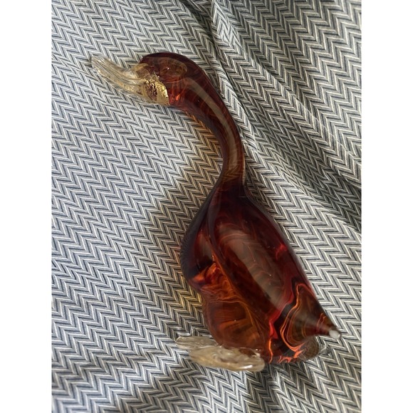 Murano Other - Vintage Murano Art Glass Duck 7.5"  Amber Glass